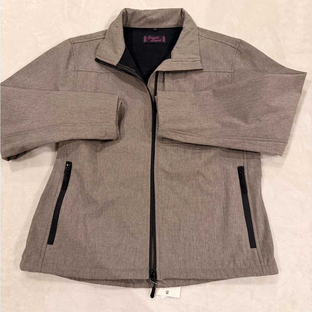 Women’s Cowgirl Legend lightweight Gray Zip-Up Jacket with Black Accents